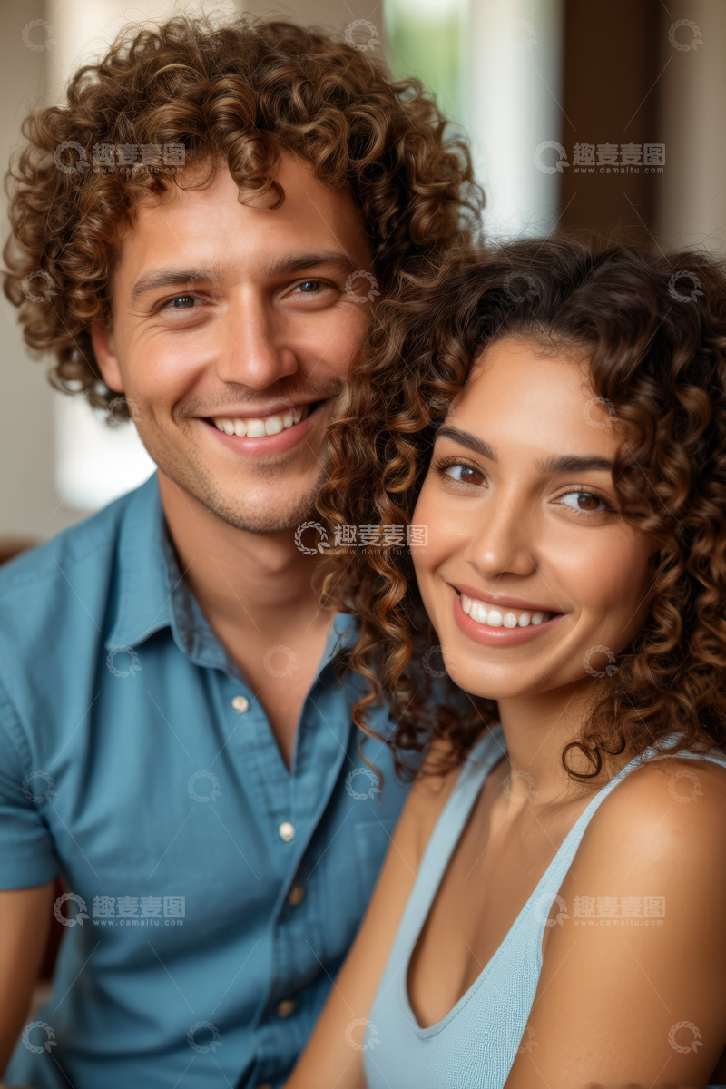 高清大图下载【趣麦麦图】微笑男女亲密依偎