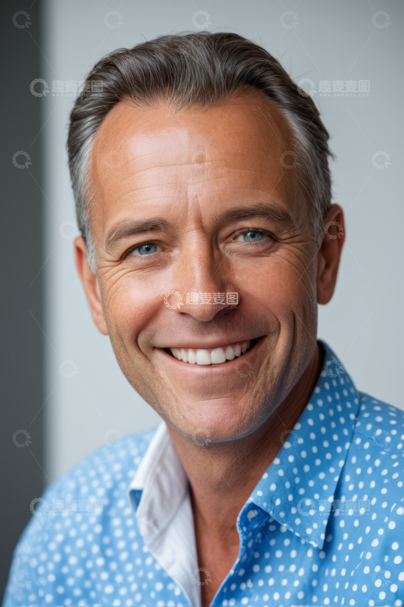 高清大图下载【趣麦麦图】微笑男士半身肖像