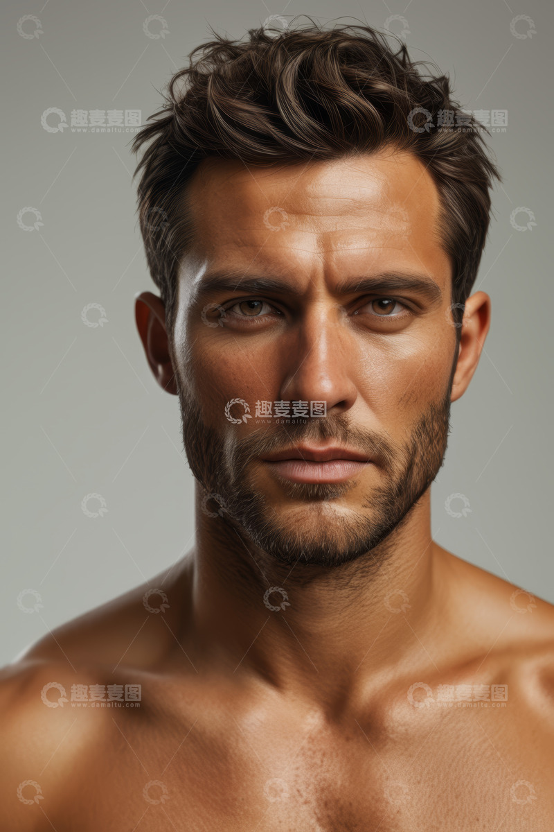 高清大图下载【趣麦麦图】半身男性肖像特写
