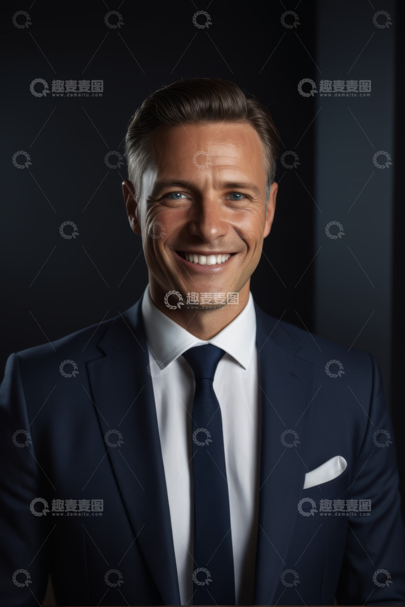 高清大图下载【趣麦麦图】西装男士微笑商务肖像