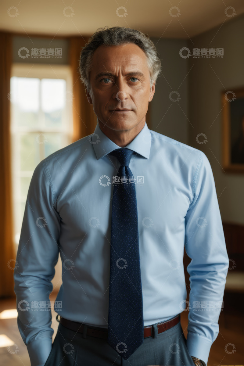 高清大图下载【趣麦麦图】商务男士室内正装站立肖像