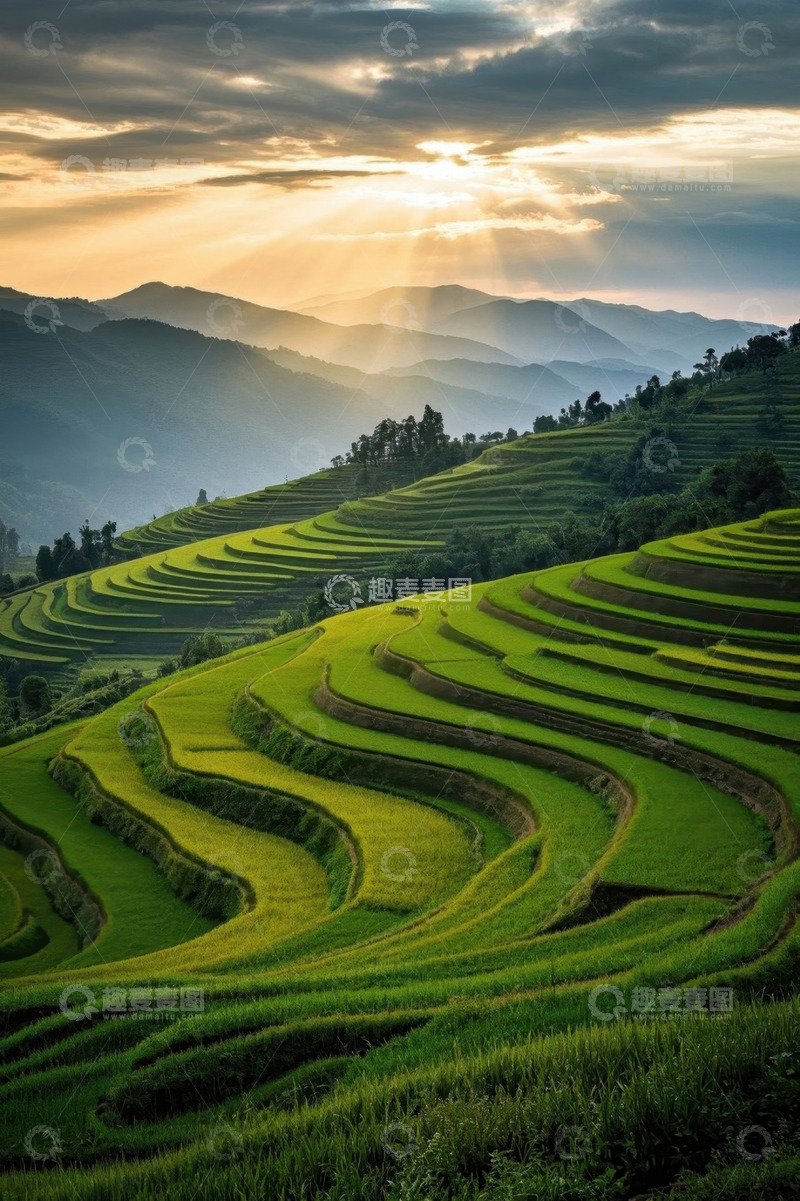 高清大图下载【趣麦麦图】山间梯田自然风光