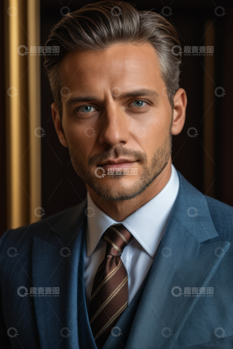 高清大图下载【趣麦麦图】西装男士商务形象特写