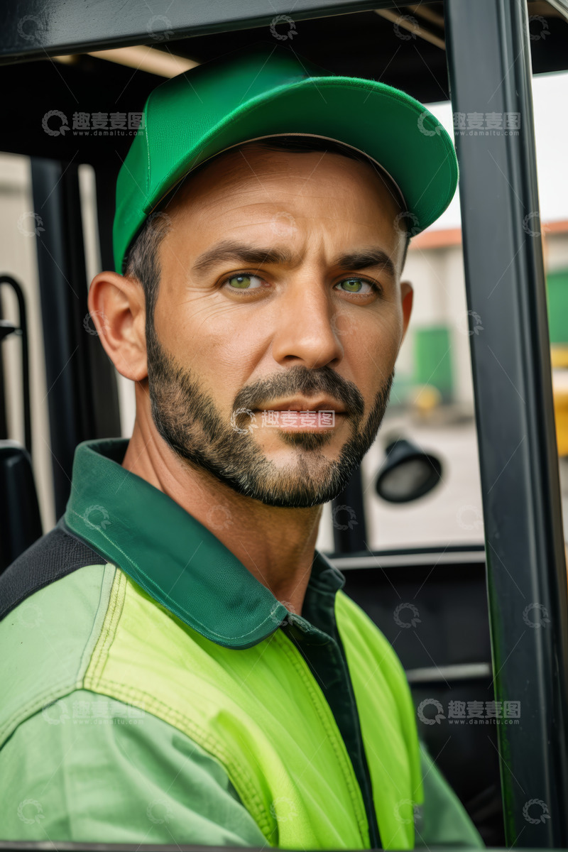 高清大图下载【趣麦麦图】叉车司机驾驶室近景