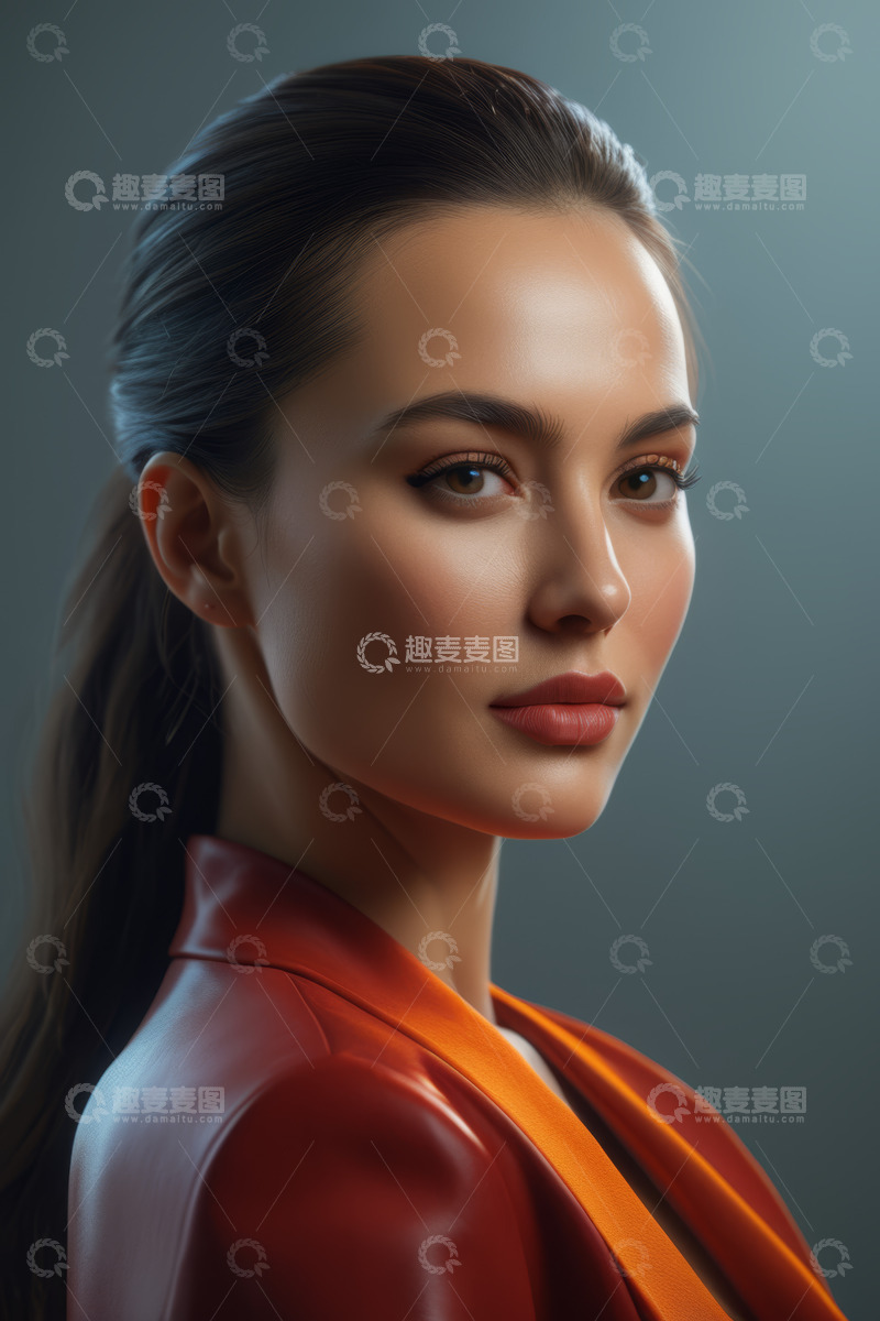高清大图下载【趣麦麦图】女性半身肖像特写