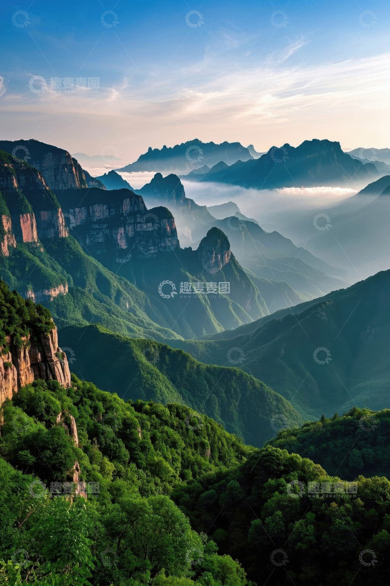 高清大图下载【趣麦麦图】太行山连绵山脉自然风光