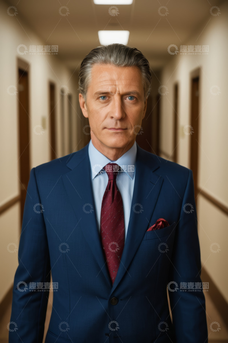 高清大图下载【趣麦麦图】走廊中的西装男士肖像