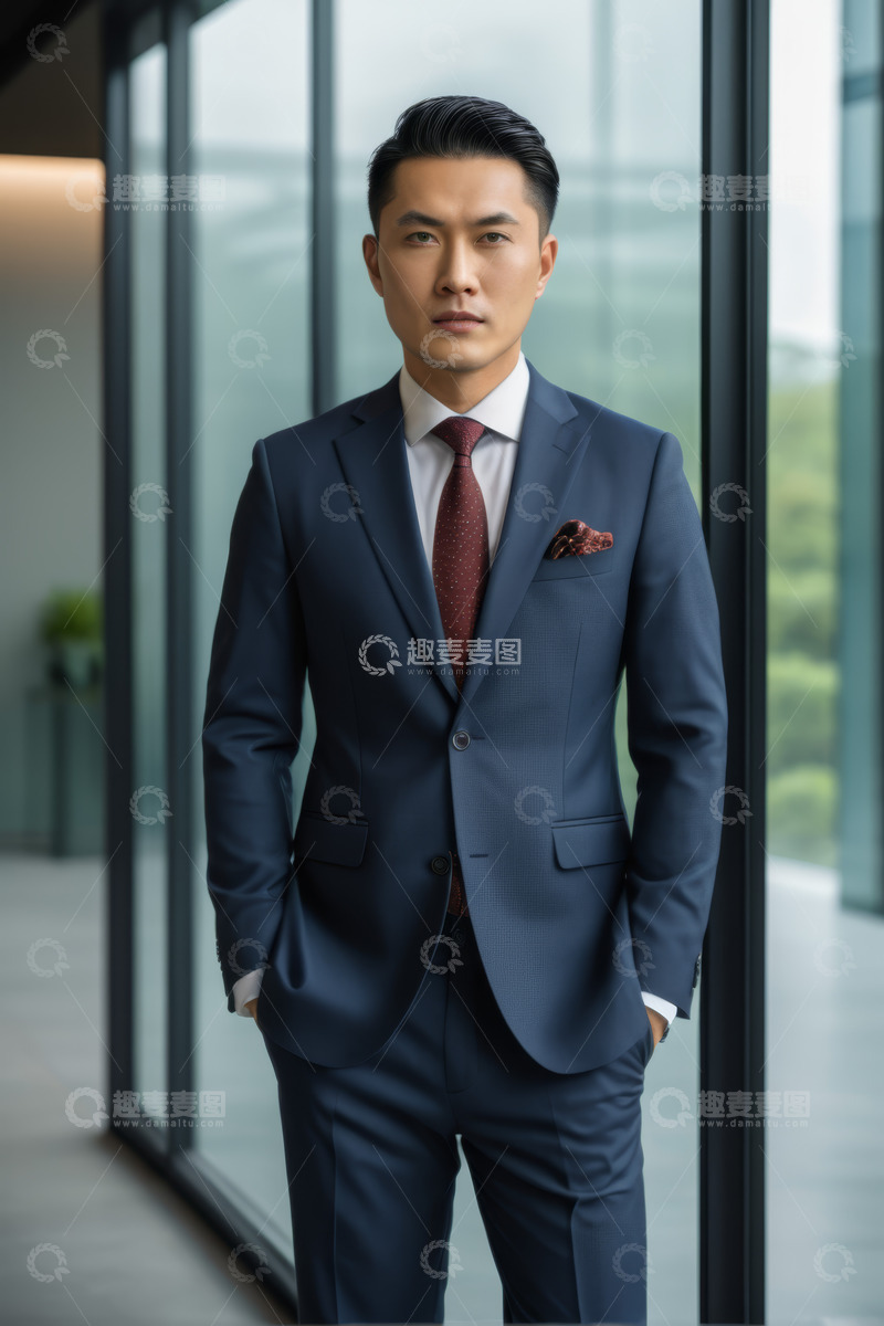 高清大图下载【趣麦麦图】身着西装的商务男士站姿形象