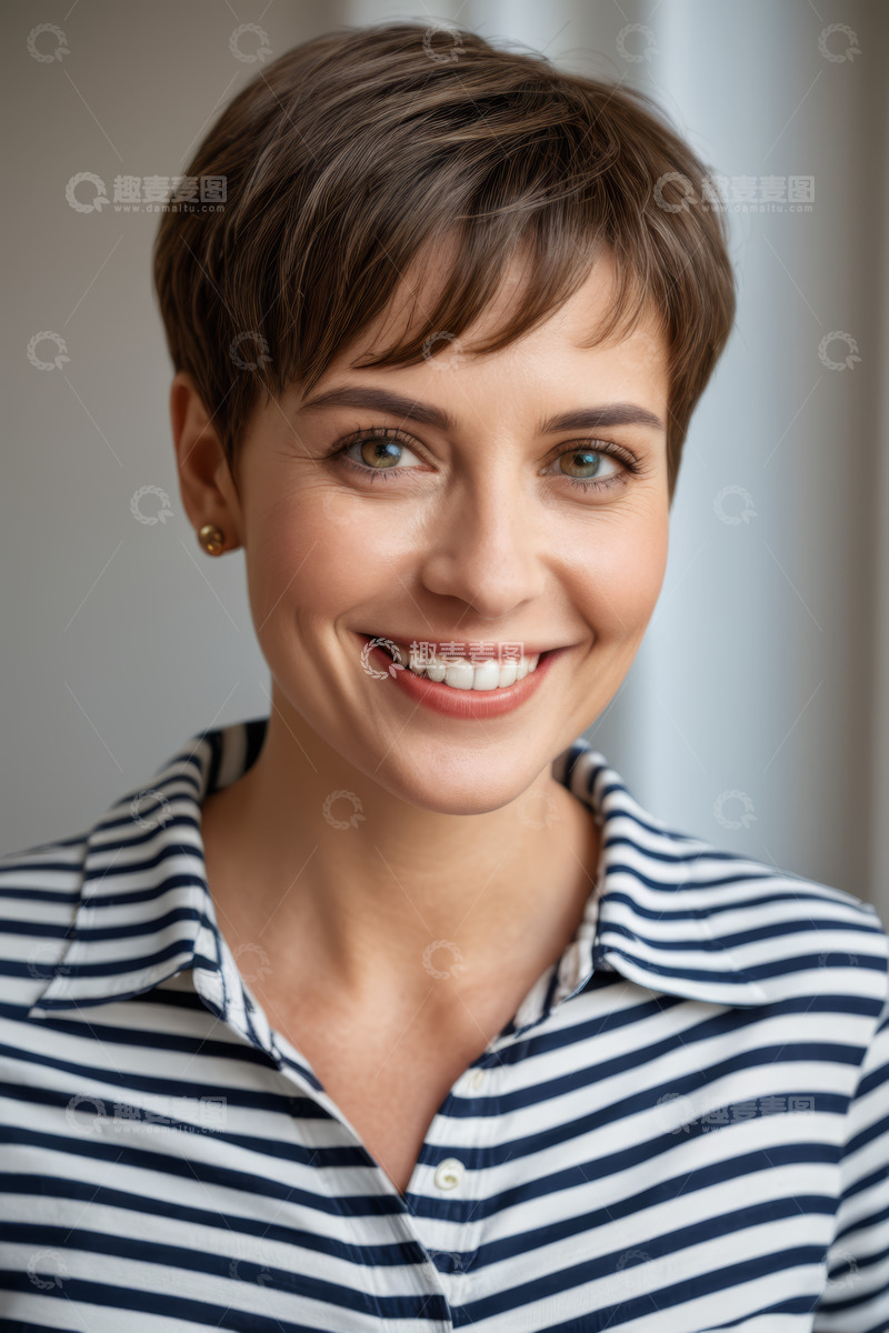高清大图下载【趣麦麦图】微笑女人半身肖像