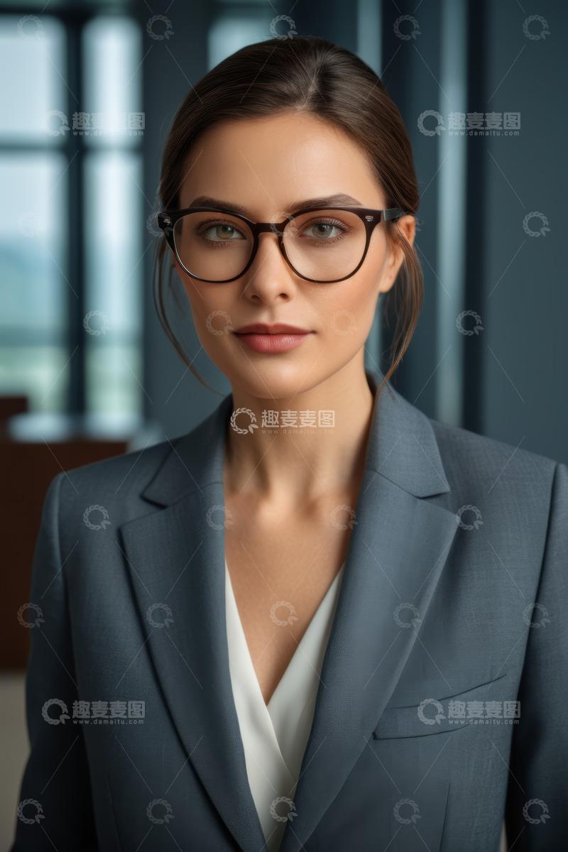 高清大图下载【趣麦麦图】商务女性办公室肖像特写