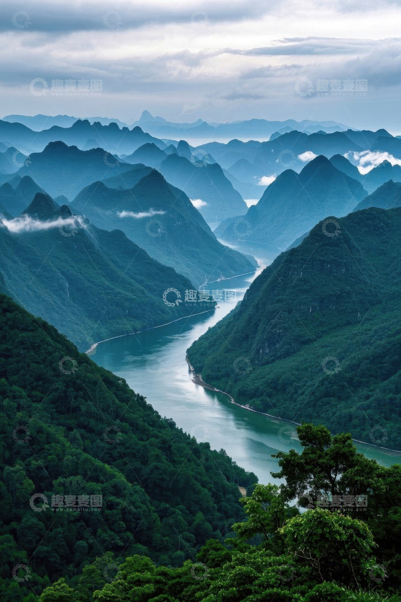 高清大图下载【趣麦麦图】山水相依的自然风光