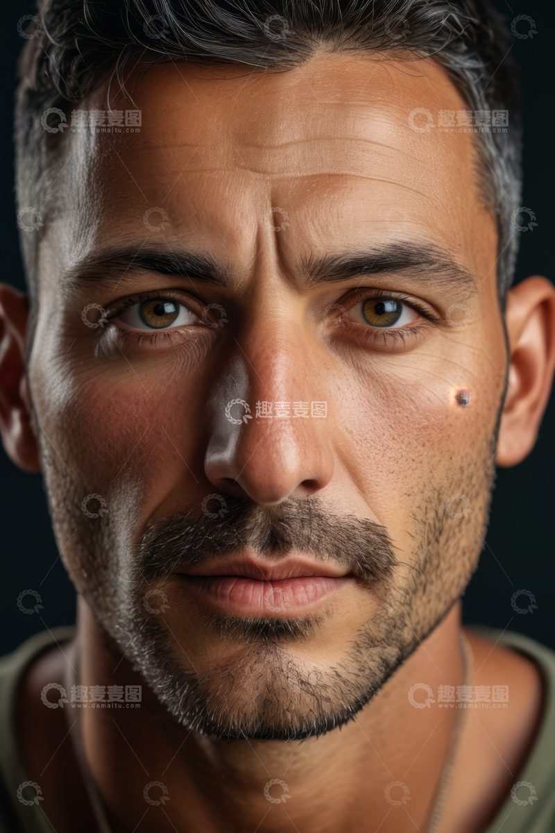 高清大图下载【趣麦麦图】男性面部特写肖像