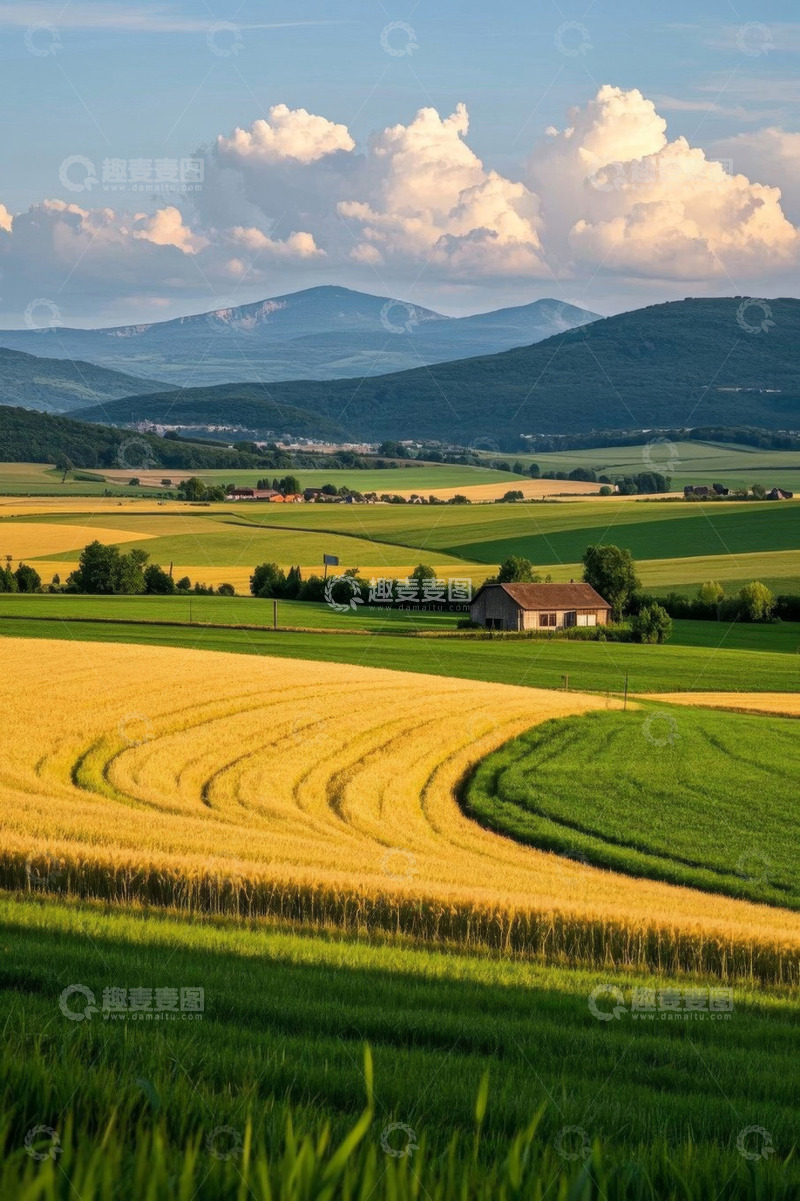 高清大图下载【趣麦麦图】田野乡村自然风光全景