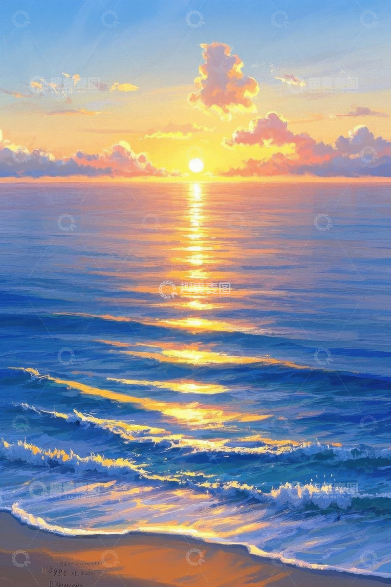高清大图下载【趣麦麦图】海边日出风景