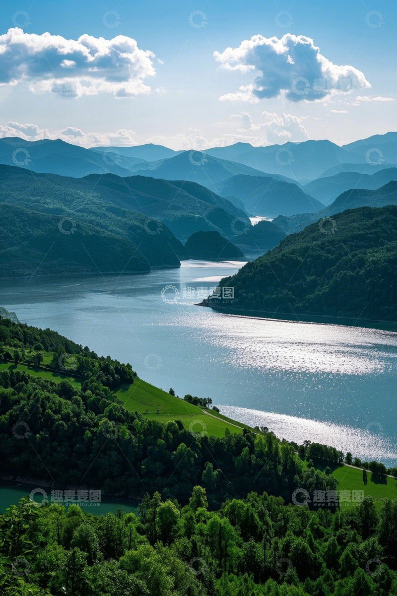 高清大图下载【趣麦麦图】山水相依自然风光全景