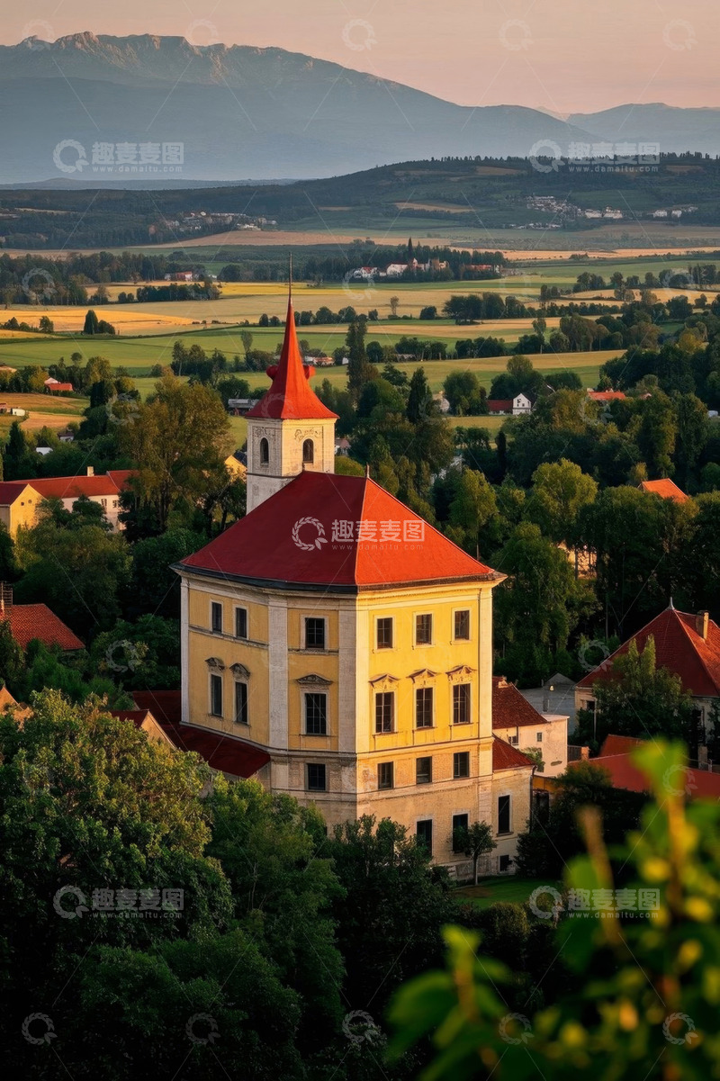 高清大图下载【趣麦麦图】欧洲乡村建筑远景