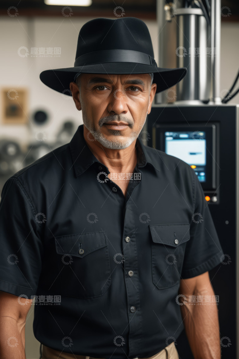 高清大图下载【趣麦麦图】戴礼帽的成熟男性肖像