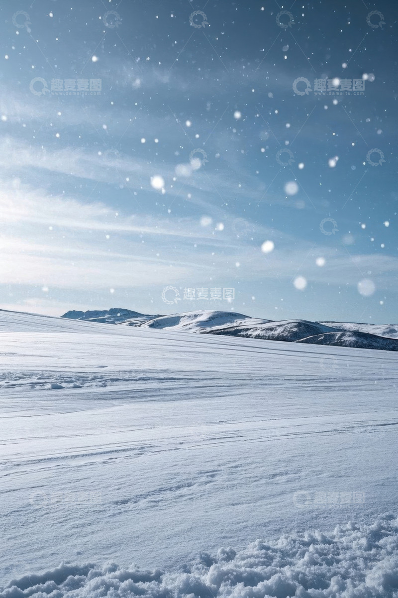 高清大图下载【趣麦麦图】冬日雪景广阔雪原