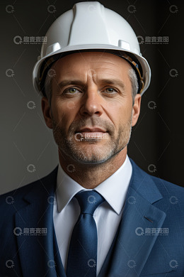 戴安全帽的商务男士肖像