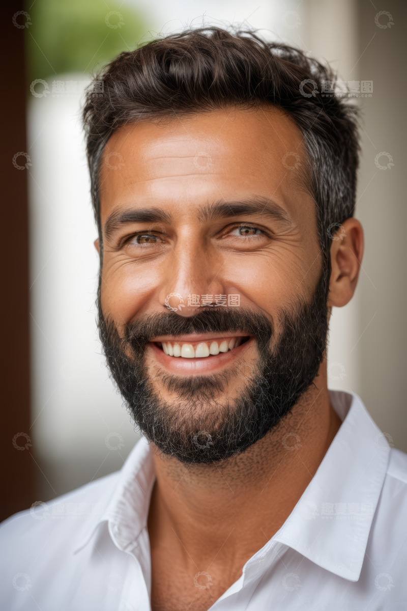 高清大图下载【趣麦麦图】微笑男士近景肖像