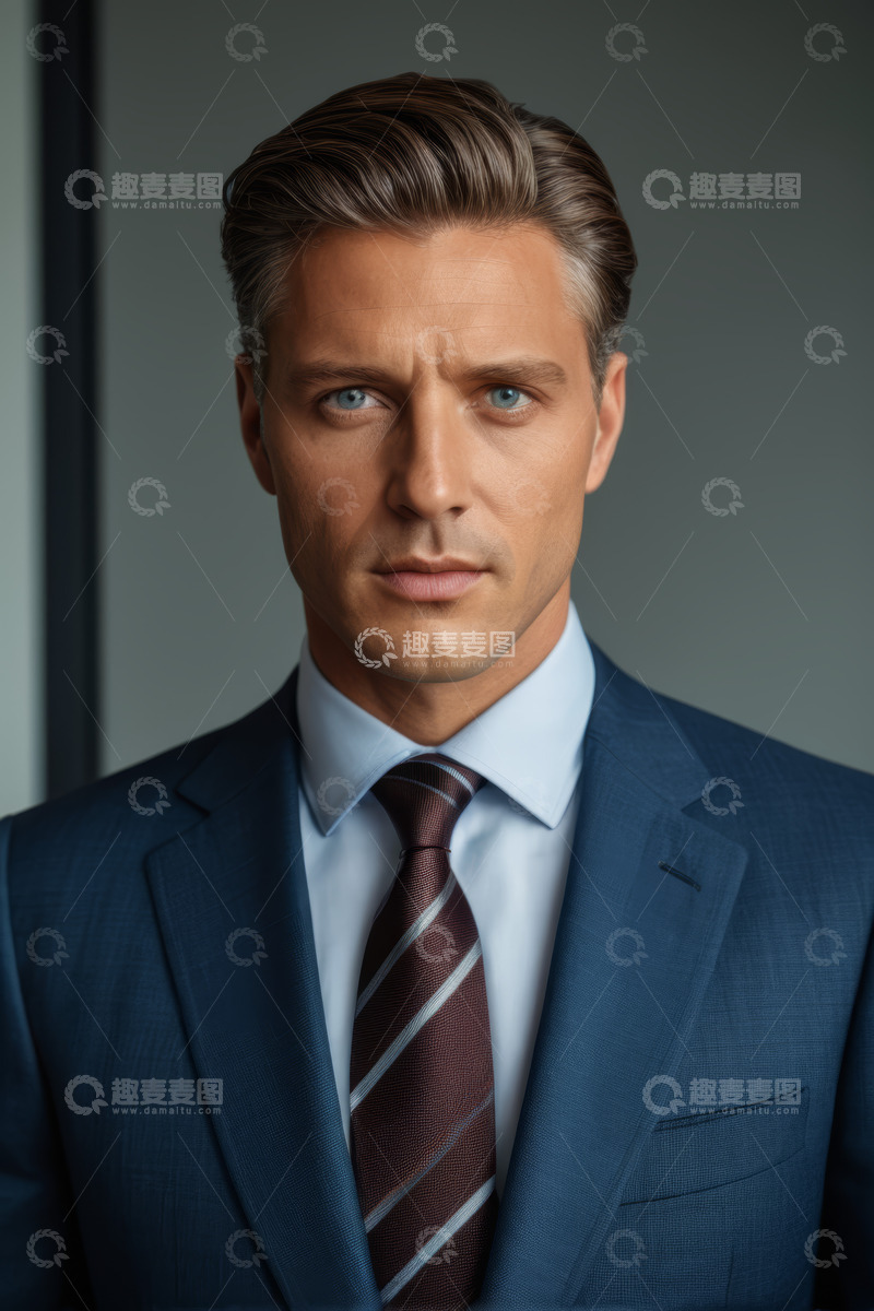 高清大图下载【趣麦麦图】西装男士正面肖像
