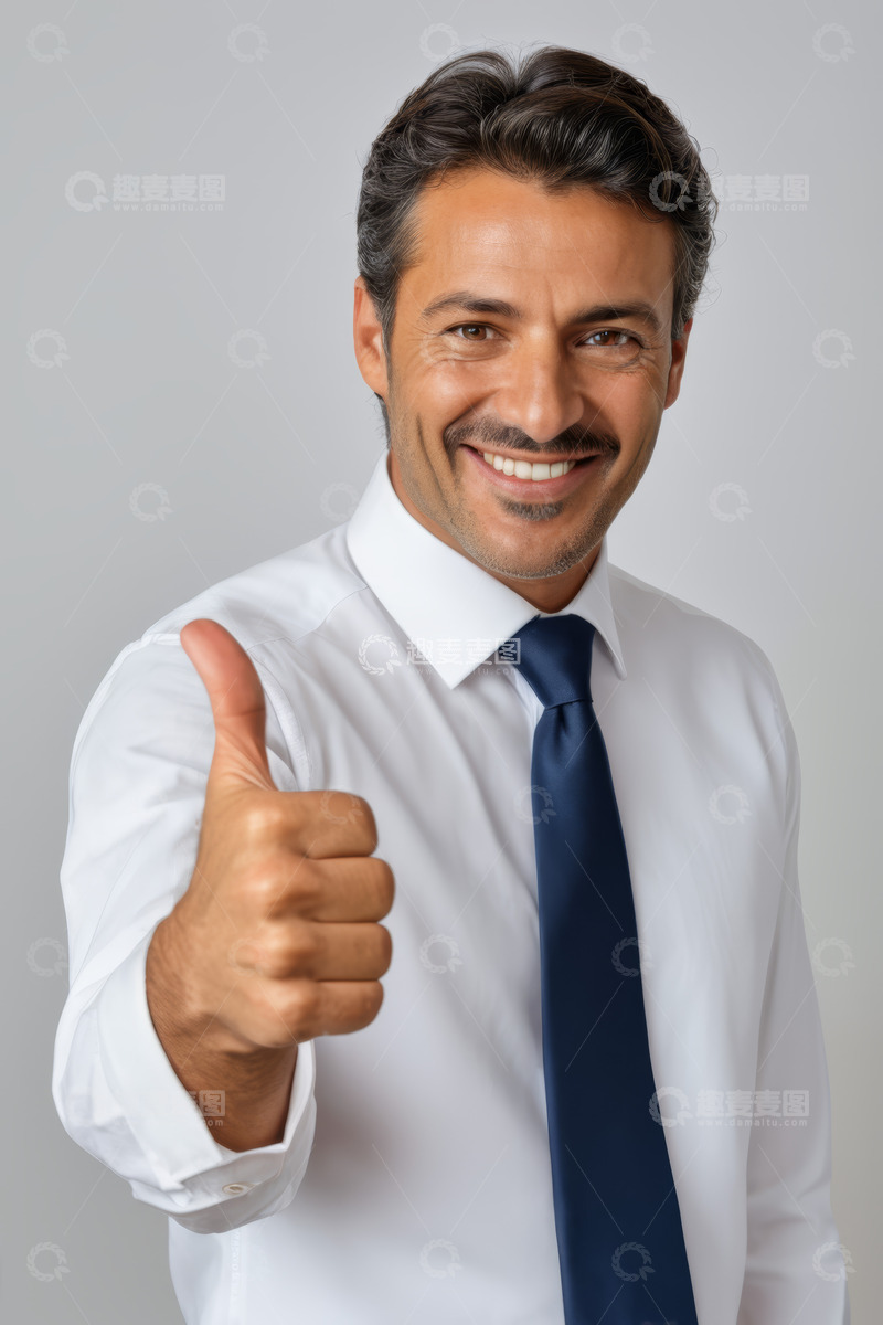 高清大图下载【趣麦麦图】商务男士微笑竖大拇指