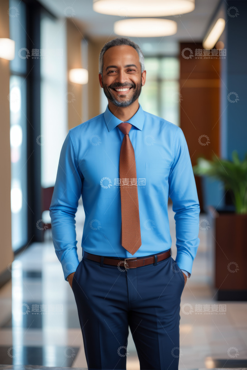 高清大图下载【趣麦麦图】商务男士办公室内微笑肖像