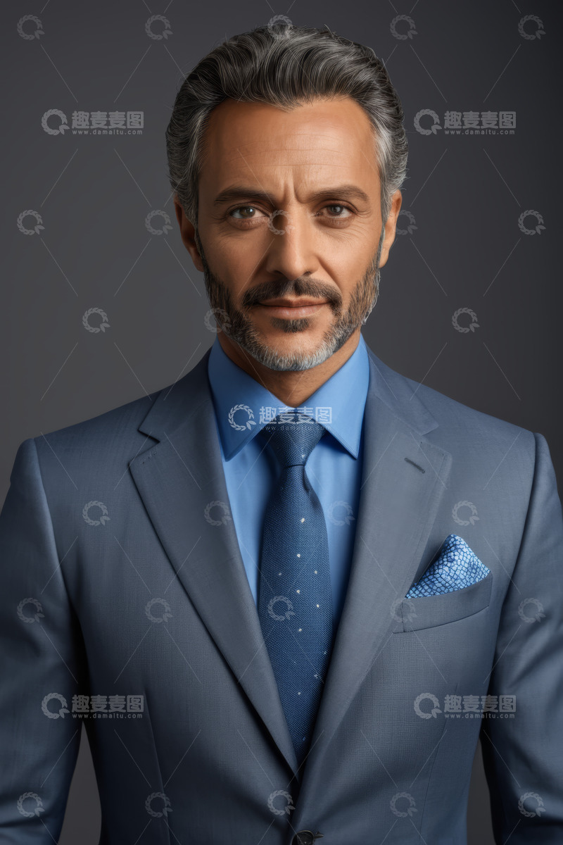 高清大图下载【趣麦麦图】穿着西装的成熟男性肖像