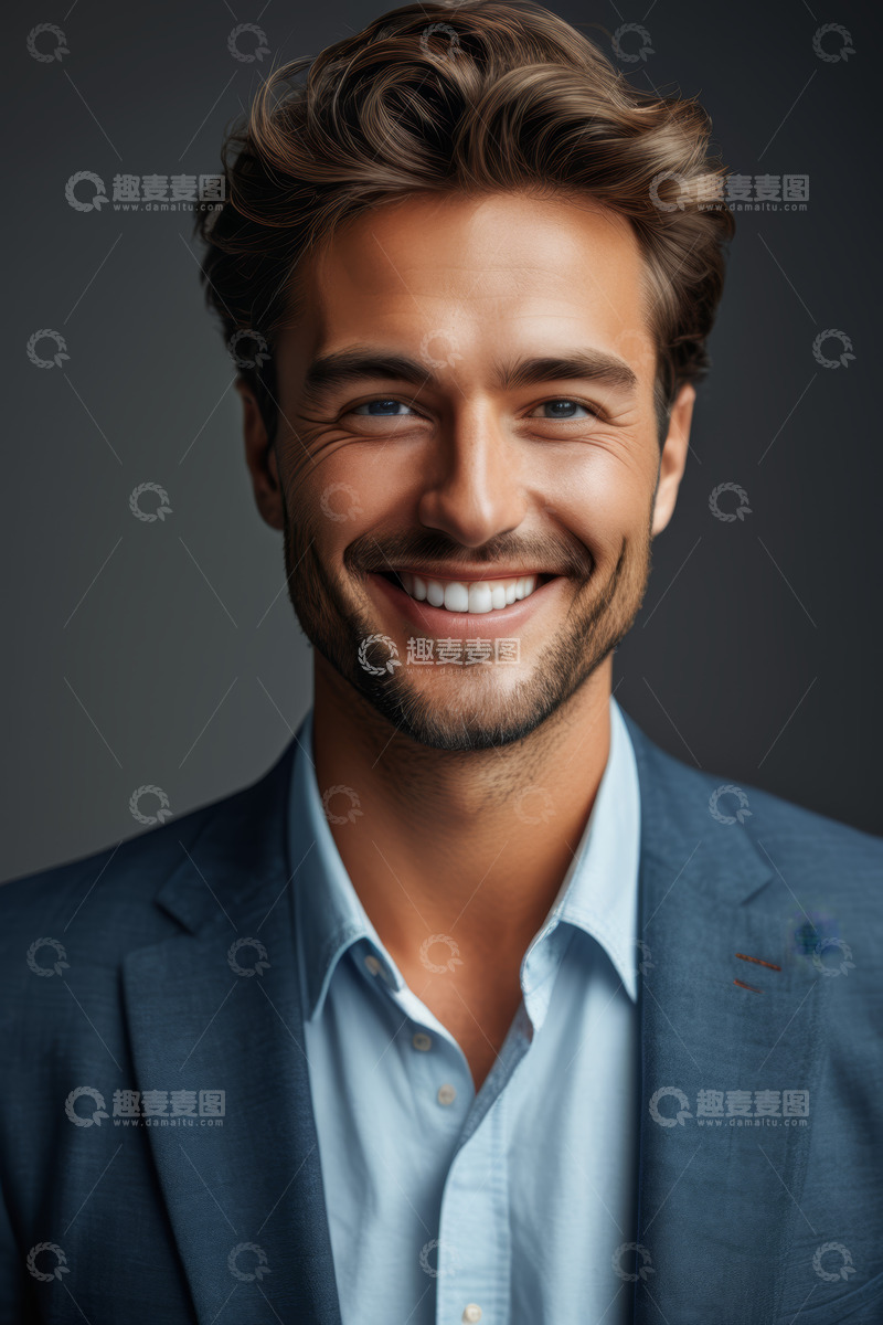 高清大图下载【趣麦麦图】微笑西装男士人物肖像
