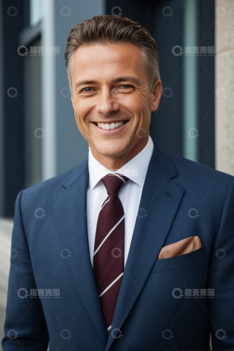 高清大图下载【趣麦麦图】西装男士微笑肖像