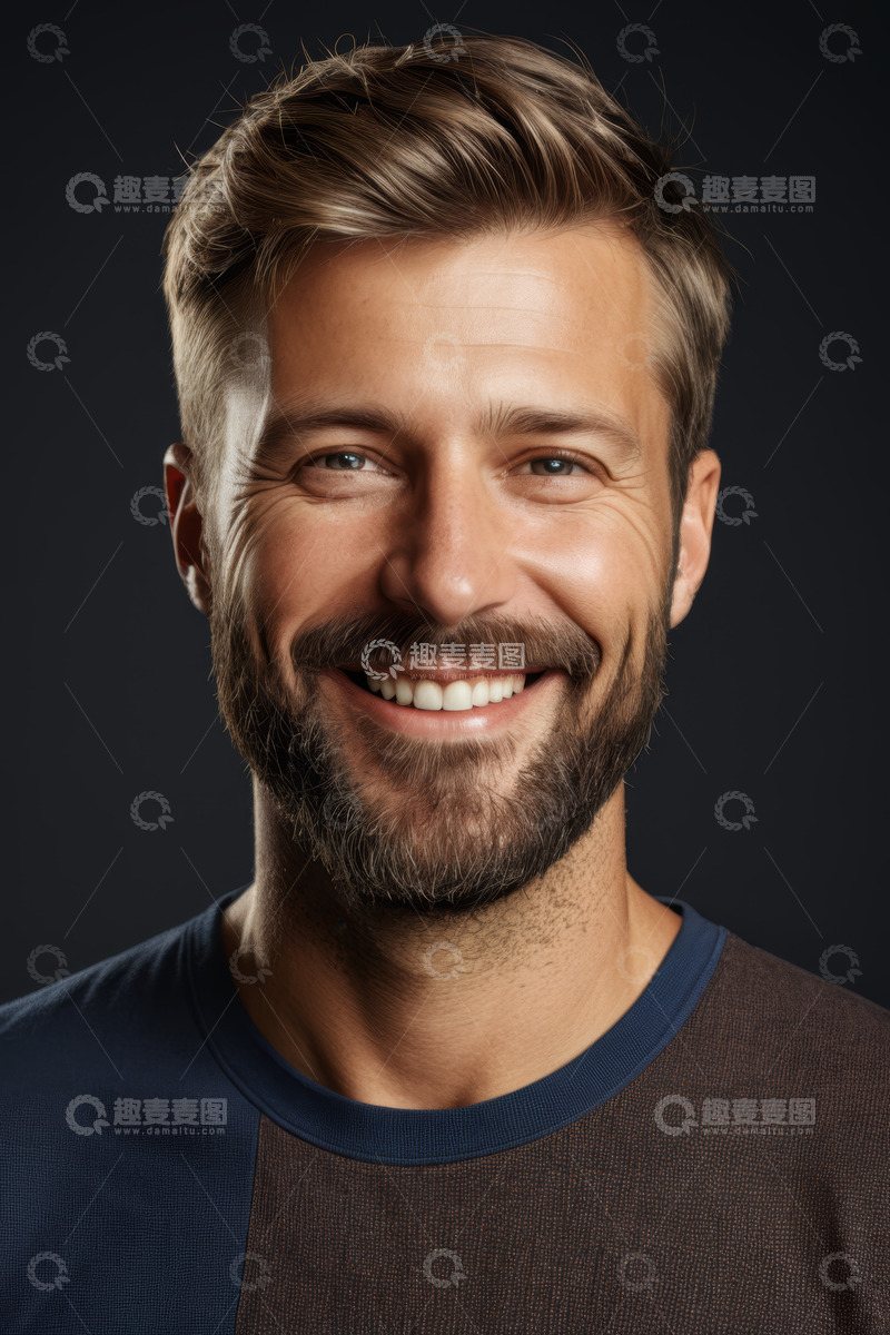 高清大图下载【趣麦麦图】微笑男人半身人像素材