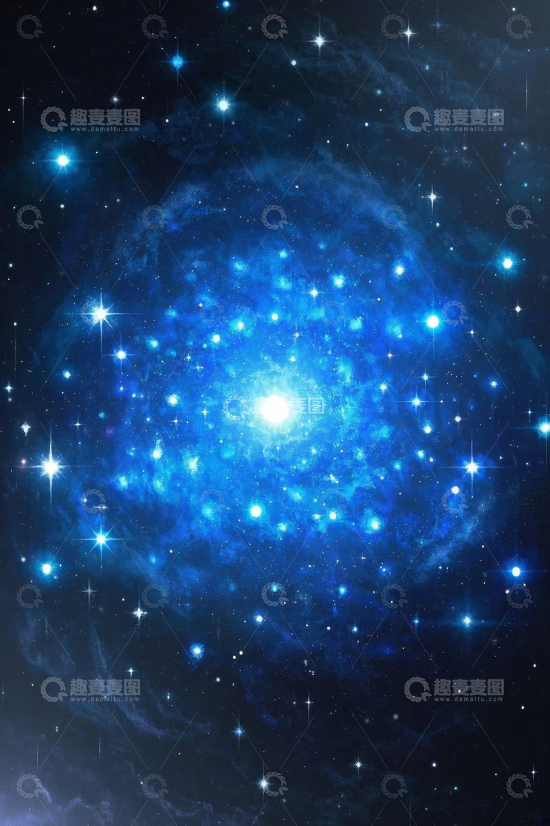 高清大图下载【趣麦麦图】蓝色星系星空素材