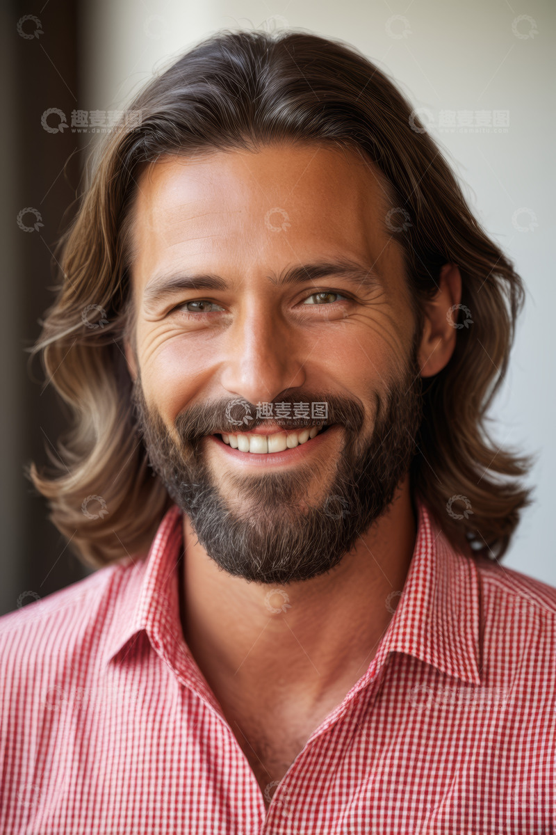 高清大图下载【趣麦麦图】微笑男士近景肖像
