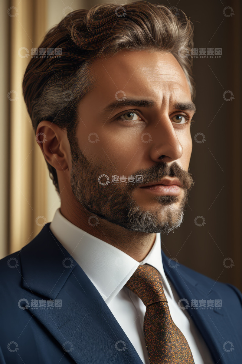高清大图下载【趣麦麦图】西装革履男士特写