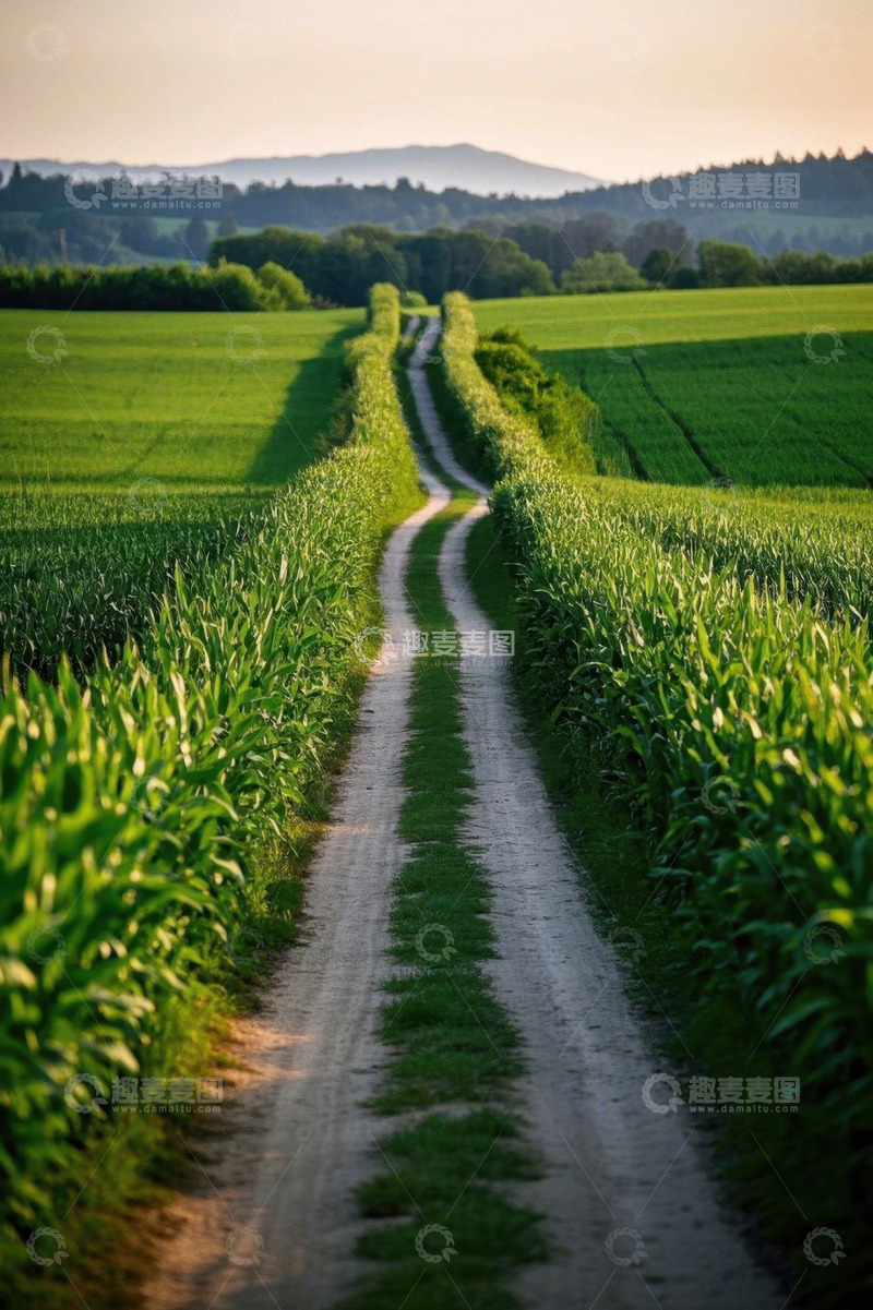 高清大图下载【趣麦麦图】田野间的乡间小路