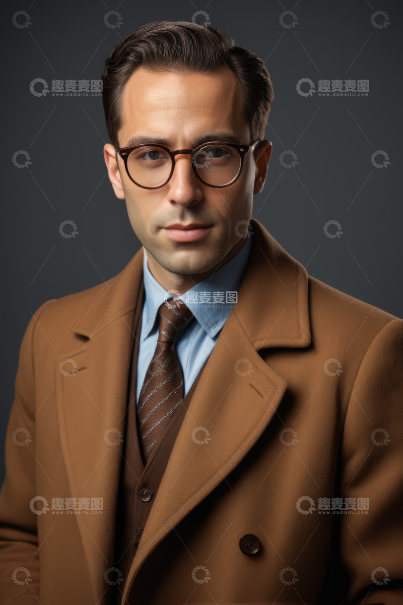 高清大图下载【趣麦麦图】西装男士半身肖像