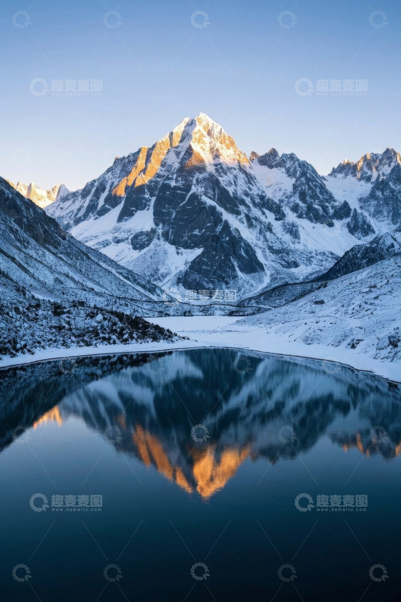 高清大图下载【趣麦麦图】雪山湖泊自然景观