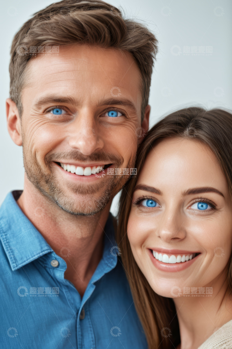 高清大图下载【趣麦麦图】微笑男女亲密合影