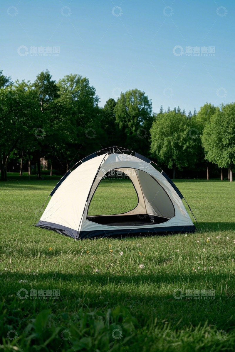 高清大图下载【趣麦麦图】草地上的户外露营帐篷