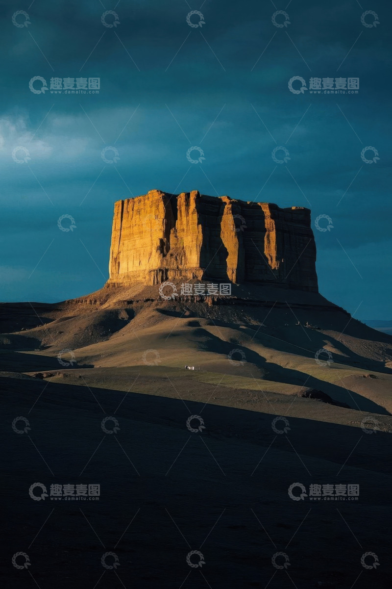 高清大图下载【趣麦麦图】沙漠中矗立的岩石景观