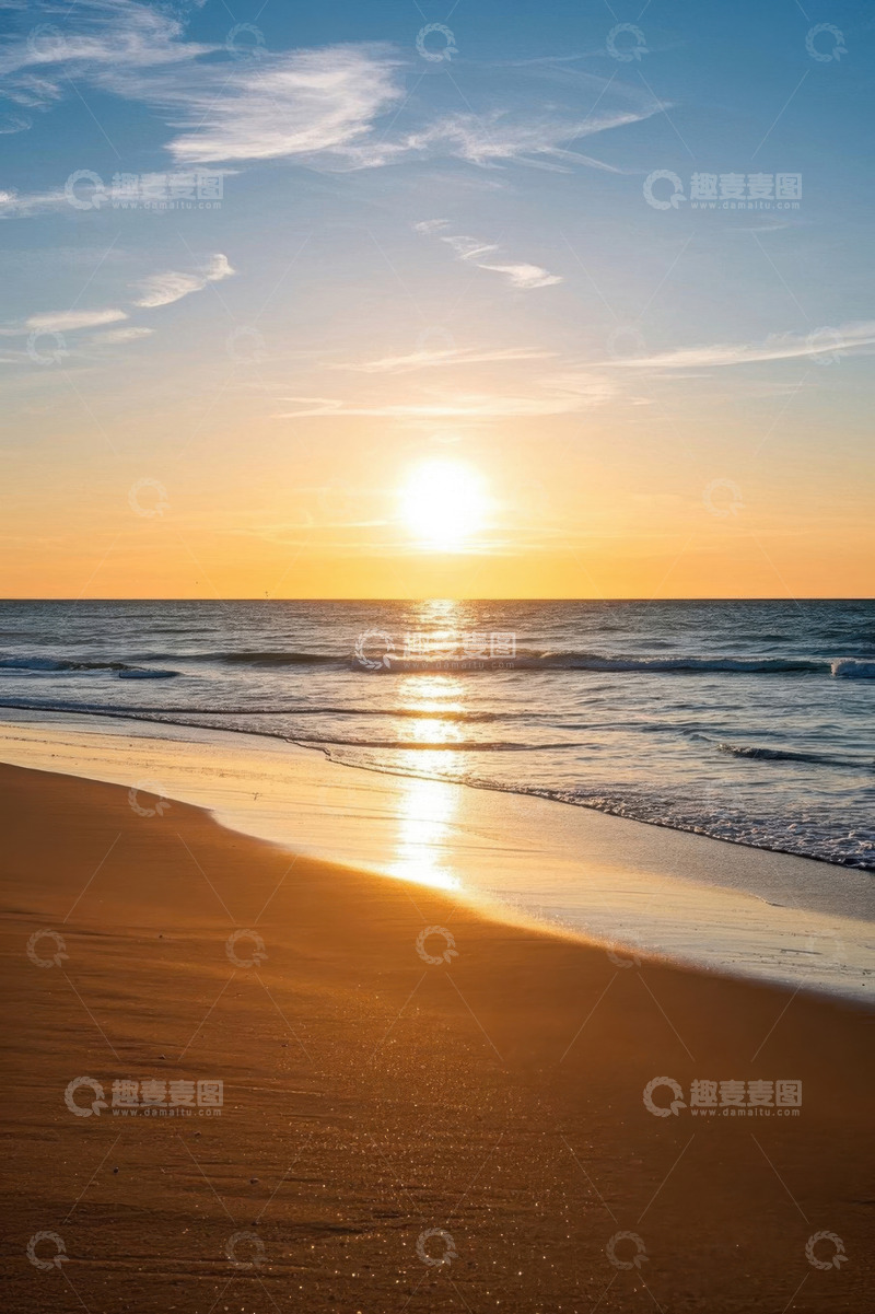 高清大图下载【趣麦麦图】海滩日落自然风光