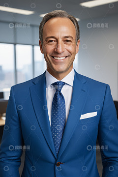 办公室中微笑的商务男士
