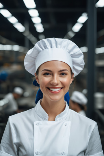 微笑女厨师半身像