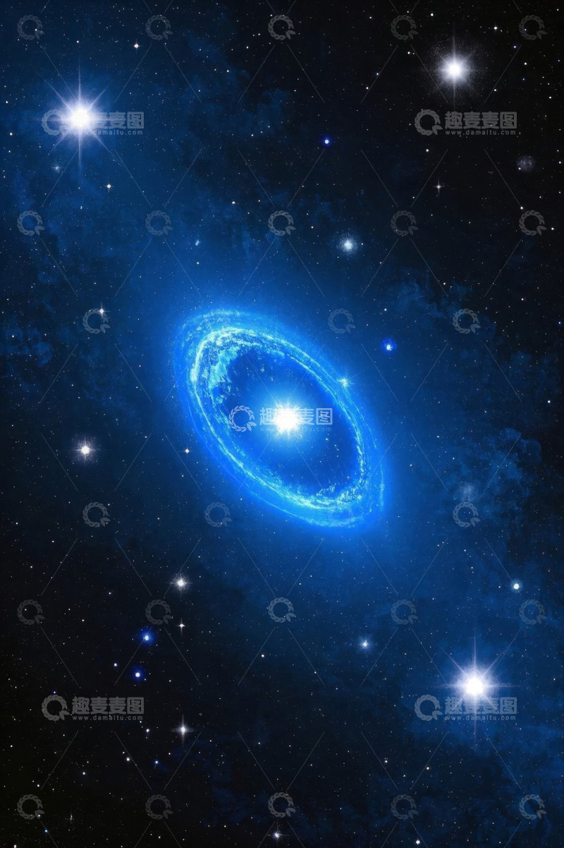 高清大图下载【趣麦麦图】蓝色星系宇宙星空