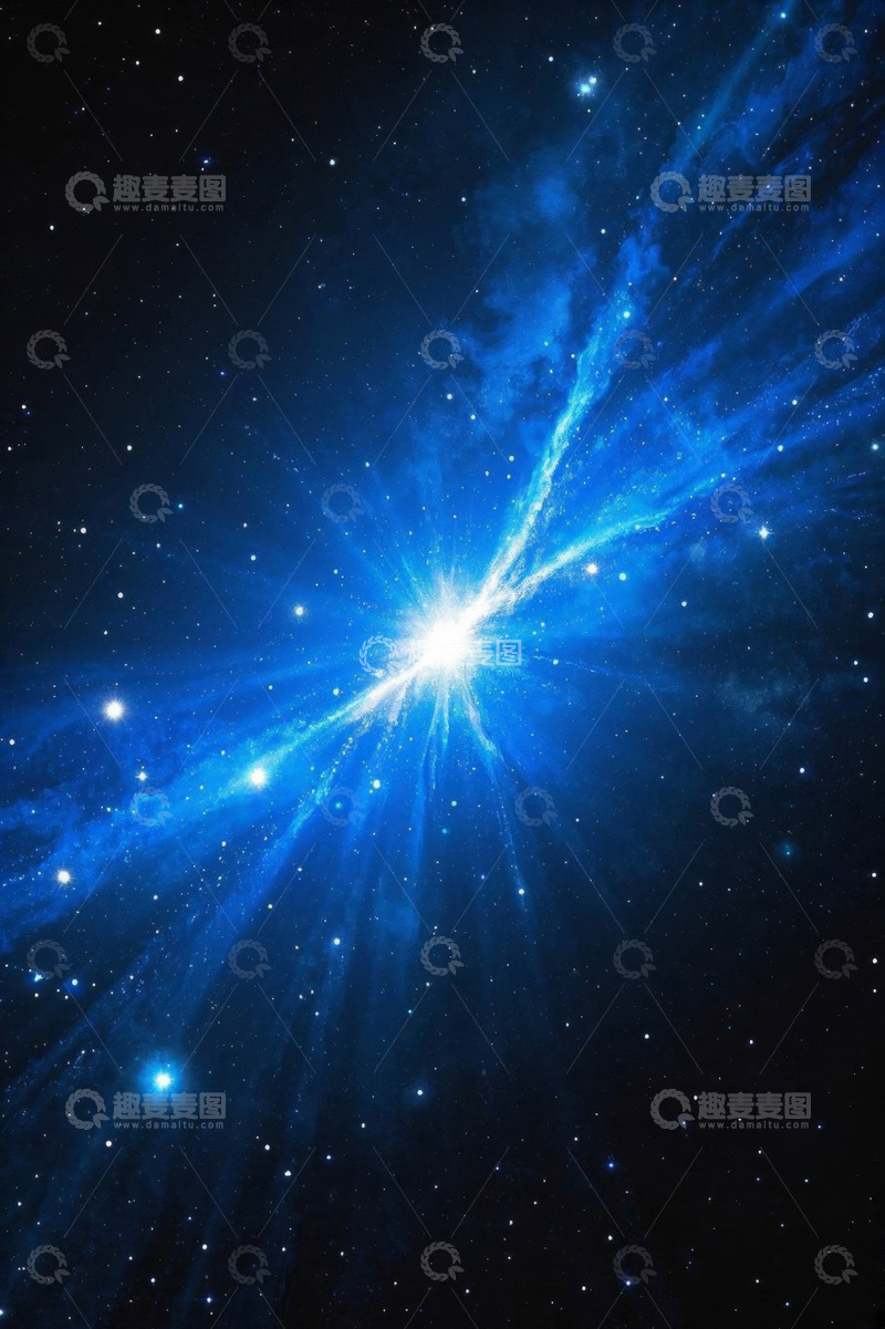 高清大图下载【趣麦麦图】蓝色宇宙星空光线素材
