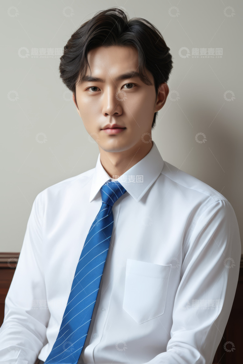 高清大图下载【趣麦麦图】穿着正装的年轻男性肖像