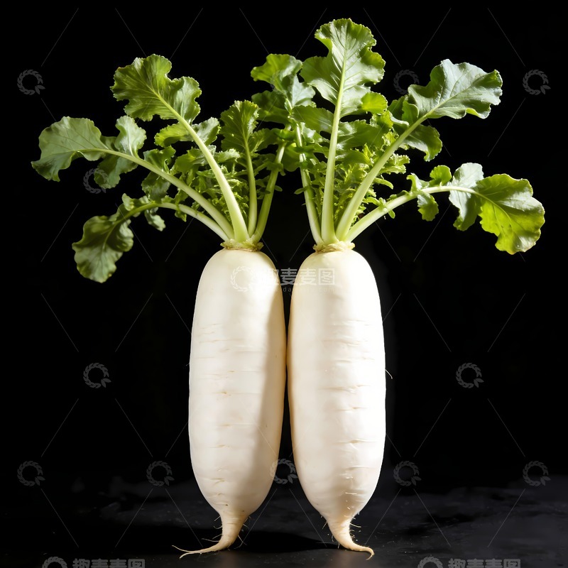 高清大图下载【趣麦麦图】两根白萝卜图片
