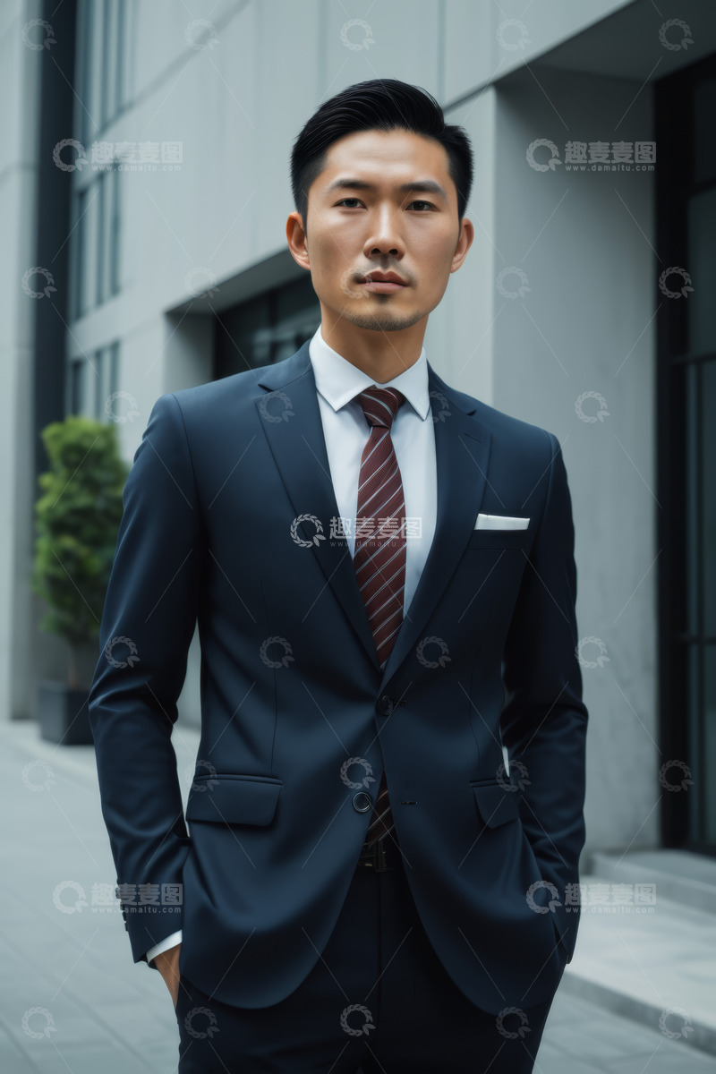高清大图下载【趣麦麦图】身着西装的商务男士街景