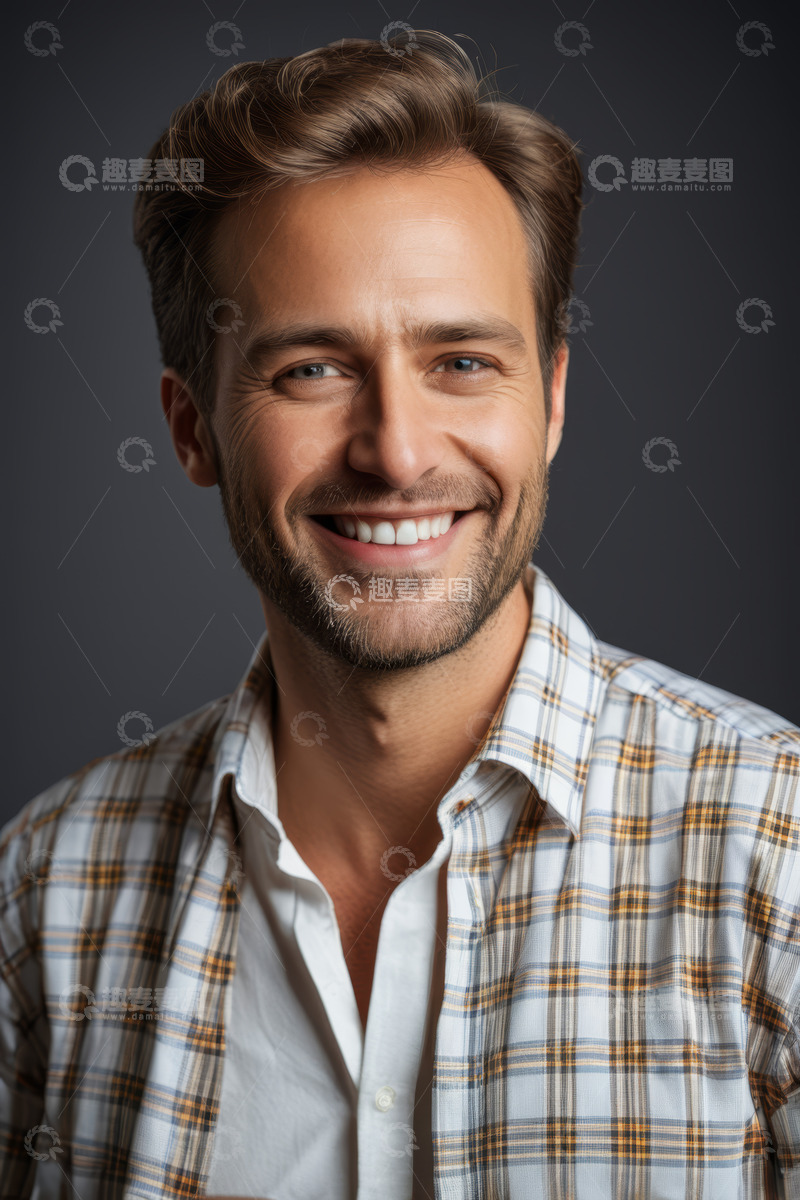 高清大图下载【趣麦麦图】微笑男士半身肖像素材