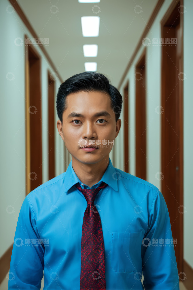 高清大图下载【趣麦麦图】走廊中穿着正装的男士